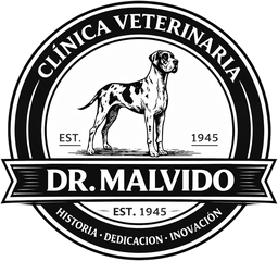 Logotipo Clínica Veterinaria Dr. Malvido, est. 1945
